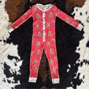 Mini Boden Red Bear Print Kids Pajama Set